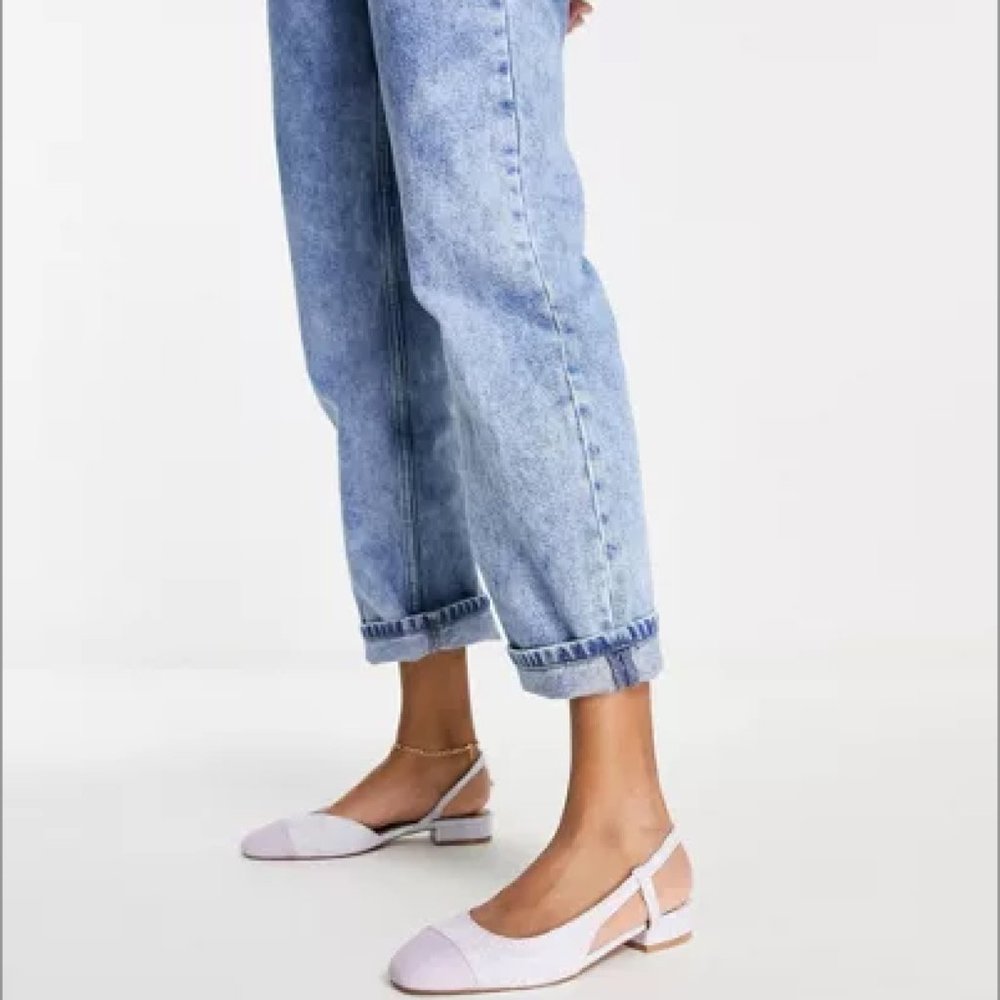 ASOS DESIGN Wide Fit Lively slingback ballet flats